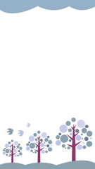 冬の季節のベクターイラスト　寒中見舞い