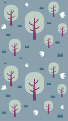 冬の季節のベクターイラスト　寒中見舞い