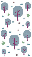 冬の季節のベクターイラスト　寒中見舞い