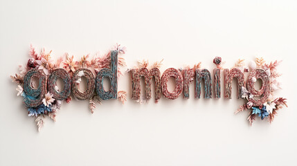 Soft Knitted Christmas Wool Letters Forming Good Morning