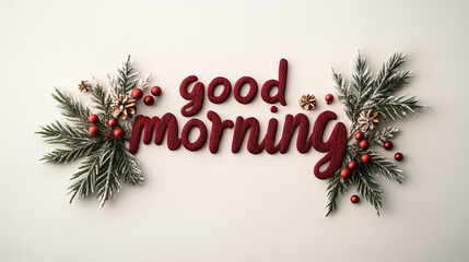 Holiday Wool Text Design in Red and Green Colors