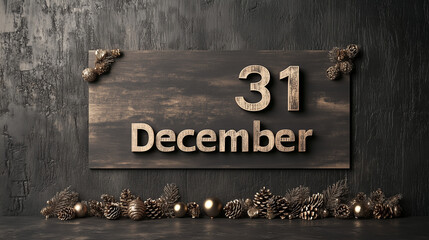 Festive 31 Wreath Typography with December Lettering