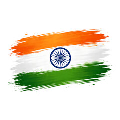 Indian National Flag Tricolor Brush Stroke Paint PNG Transparent Background
