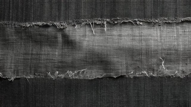 Jagged fabric edges layered on textile