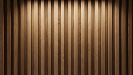 Contemporary wooden slat wall panel with alternating vertical grooves, showcasing natural grain texture and ambient top lighting for enhanced depth and acoustic elegance