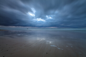 Stormy sky over the Baltic Sea  along the Lithuanian Coast at sunset, Lithuania