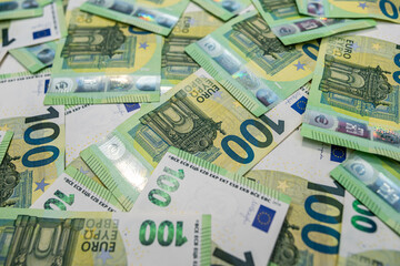 Euro banknotes background representing business growth, finance success, economy, money and investment strategy