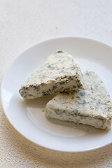  Close-Up of Walnuts with French Roquefort Cheese