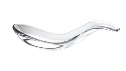 Elegant transparent glass bowl with a wavy curved design perfect for serving or decoration on transparent background. on transparent background