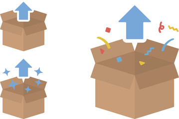 開封のイラスト &ndash; 商品開封と体験プロセス