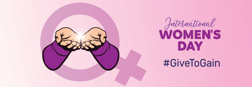  International women's day concept vector illustration. 2026 women's day campaign theme - #GiveToGain