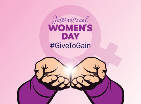  International women's day concept vector illustration. 2026 women's day campaign theme - #GiveToGain
