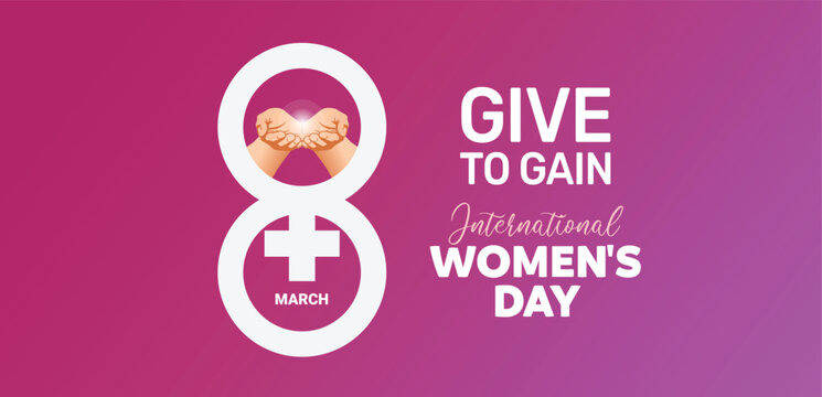  International women's day concept vector illustration. 2026 women's day campaign theme - #GiveToGain