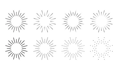 エレガントな点線フレームの集中線イラスト &ndash; 上品な強調デザイン