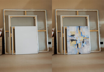 Mockup Of Customized Painting Canvases