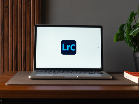 Adobe Lightroom Classic logo is displayed on the screen of a laptop, in Bangalore, India, on January 06, 2026