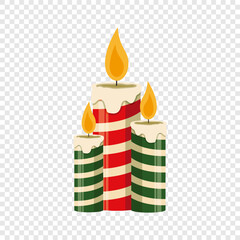 Christmas candle clipart vector decoration