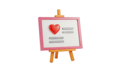 3D Heart on Easel Display