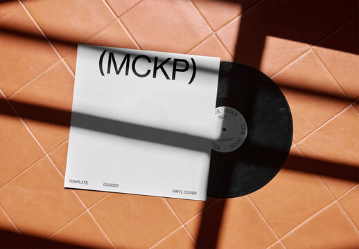 Mockup Of Customizable Lp Cover And Vinyl