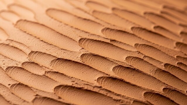 Abstract close-up of textured sandy surface with parallel wave patterns and subtle shadows