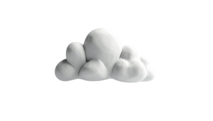 White, puffy sculpted cloud isolated on a black background