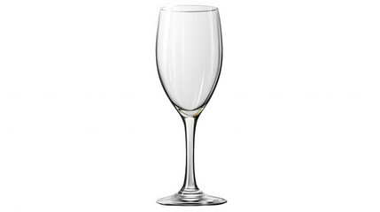 Clear elegant champagne flute glass for celebrations and special occasions on transparent background