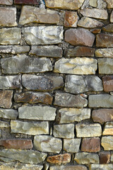 Textured vintage-style wall made of decorative mountain stone