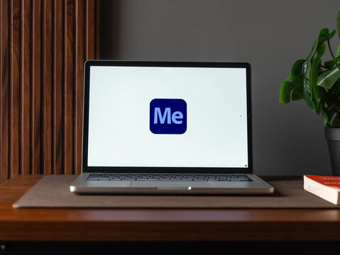 Adobe Media Encoder logo is displayed on the screen of a laptop, in Bangalore, India, on January 06, 2026