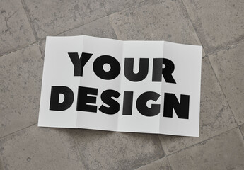 Mockup Of Customizable Folded Paper