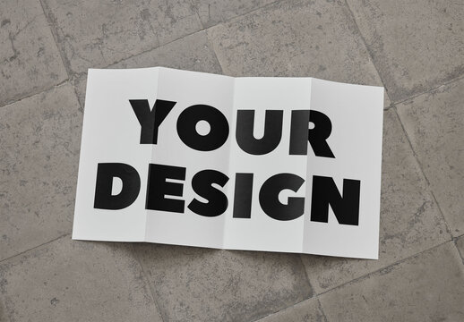 Mockup Of Customizable Folded Paper