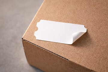 Peeling Sticker on Brown Cardboard Box