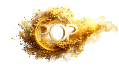 POP" text within a golden, swirling explosion against a black background