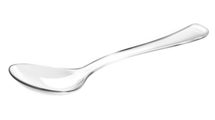 Silver spoon isolated on transparent background