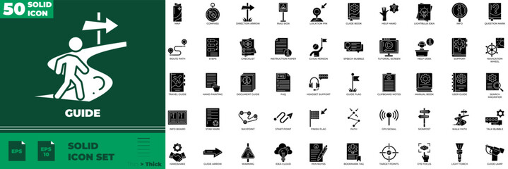Guide Solid Editable Icons set