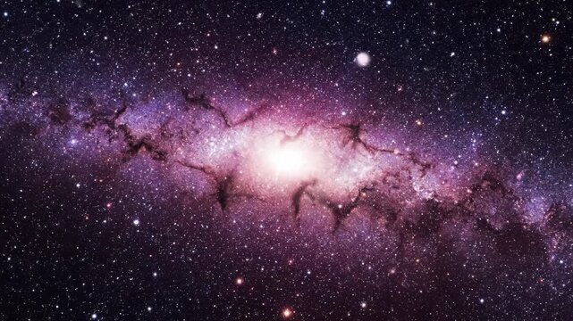 A breathtaking astronomical image of a colorful nebula with stars and stardust in the vastness of space with pink and purple colors