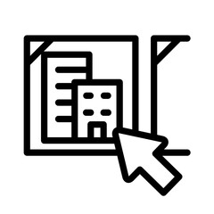 부동산 아웃라인 아이콘. 아파트 목록