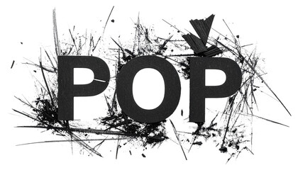 Bold, textured "POP" lettering encircled by dark, spiky graphic