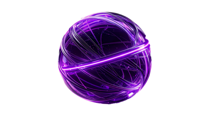 Purple orb with glowing lines and a sleek, futuristic design