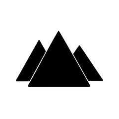 Three geometric triangle shapes arranged in a row on a white background