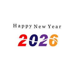 New Year 2026 logo design. Colorful and trendy new year 2026 design template.