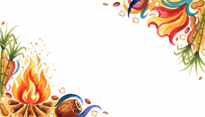 happy lohri, festival celebration background.
