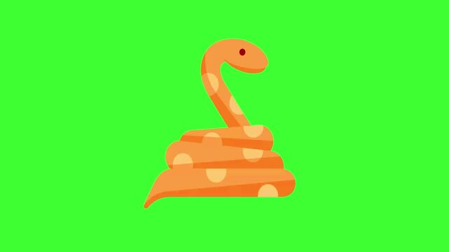 Vibrant cartoon snake emerging from pile poop