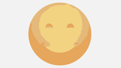 Fototapeta premium Happy yellow smiley face emoji with shadow on a light gray background