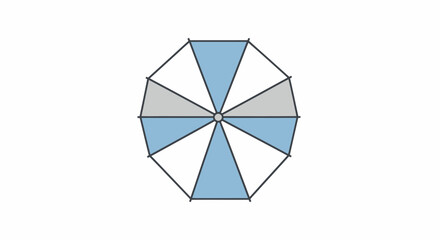 Geometric Octagon with Blue Gray and White Sections.