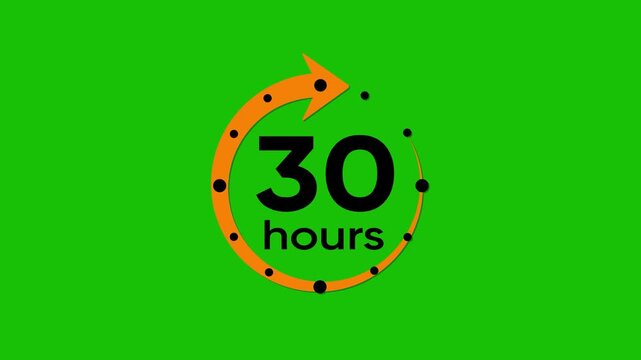 Countdown timer 30 hours orange arrow green background