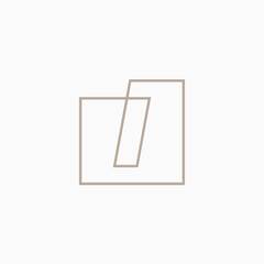 i letter mark square logo vector icon illustration