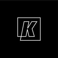 k letter mark square logo vector icon illustration