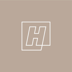 h letter mark square logo vector icon illustration