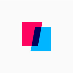 i letter mark square logo vector icon illustration