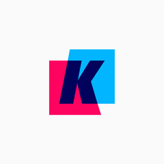 k letter mark square logo vector icon illustration